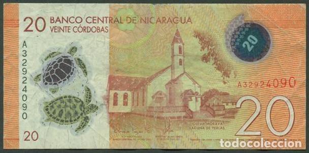 Billetes extranjeros: NICARAGUA. 20 cordobas D. 2014. Polimero.