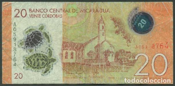 Billetes extranjeros: NICARAGUA. 20 cordobas D. 2014. Polimero.