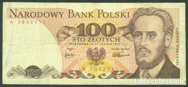 Billetes extranjeros: POLONIA (POLAND). 100 zlotych 1975. Pick 143a. Serie A.
