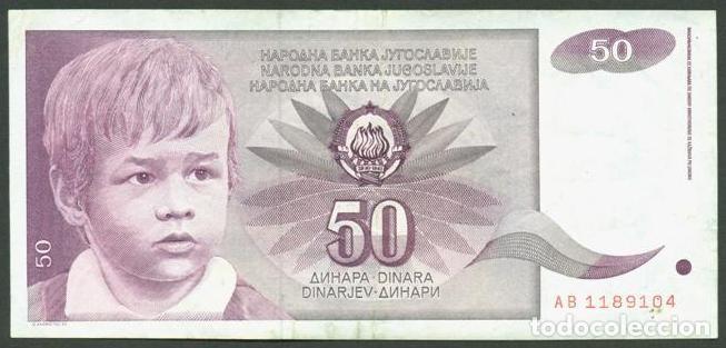 Billetes extranjeros: YUGOSLAVIA. 50 dinara 1990. - Foto 1