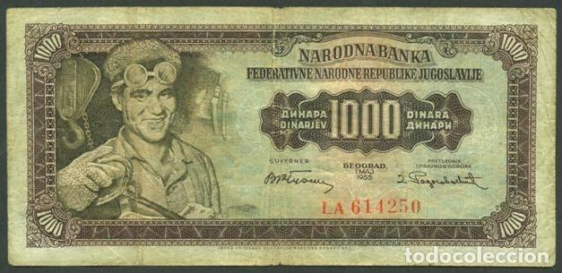 Billetes extranjeros: YUGOSLAVIA. 1000 dinara 1.5.1955. Pick 71.