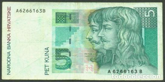 Billetes extranjeros: CROACIA. 5 kuna 1993. A - B.