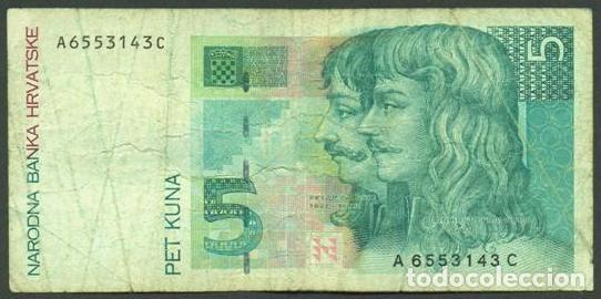 Billetes extranjeros: CROACIA. 5 kuna 1993. A - C. - Foto 1