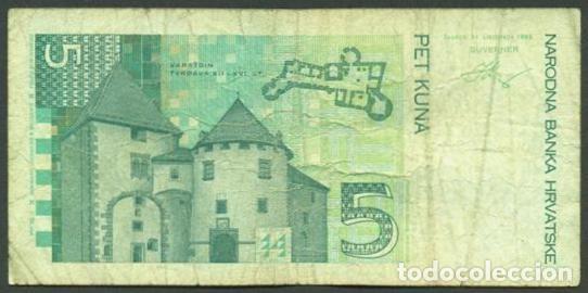 Billetes extranjeros: CROACIA. 5 kuna 1993. A - C. - Foto 2