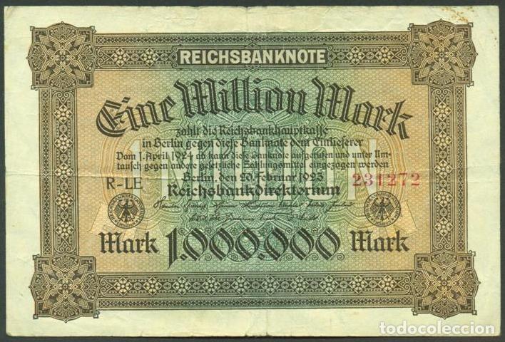 International Banknotes: ALEMANIA (Rep. Weimar). 1000000 Mark 20.2. 1923. Pick 86.