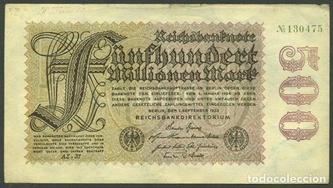 International Banknotes: ALEMANIA (Rep. Weimar). 500 millionen mark 1.9. 1923. Pick 108. Unifaz.
