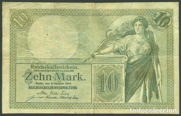 International Banknotes: ALEMANIA (Imperio). 10 mark 6.9.1906. Pick 9 b.