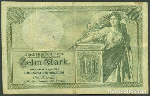 International Banknotes: ALEMANIA (Imperio). 10 mark 6.9.1906. Pick 9 b.