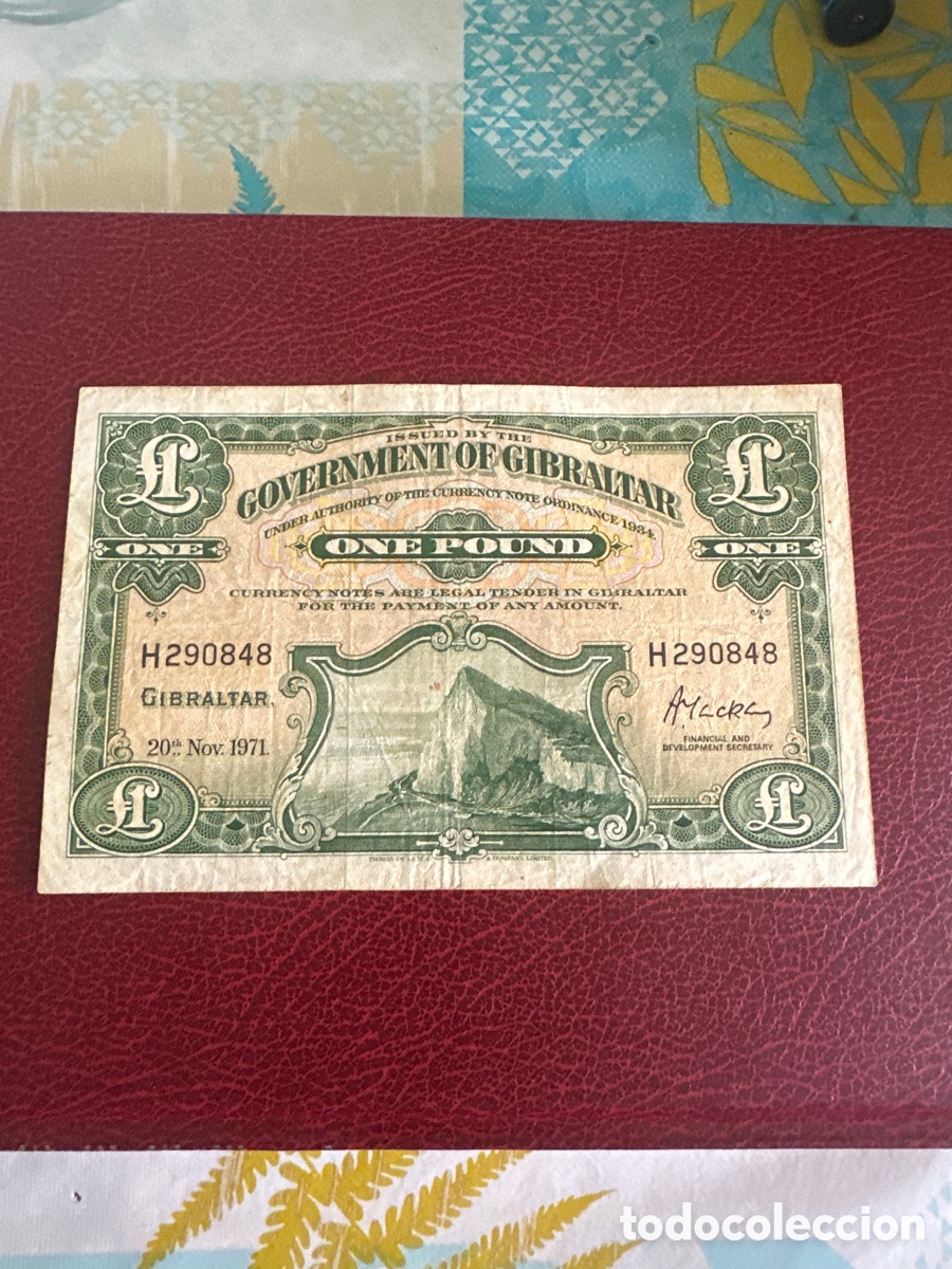 Billetes extranjeros: Billete de Gibraltar 1 libra a&ntilde;o 1971