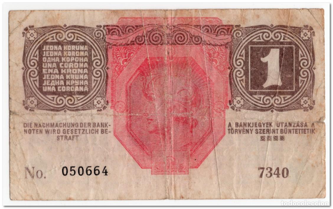 Billetes extranjeros: AUSTRO HUNGARIAN,1 KORONA,1916 (1919) P.10,CIRCULATED