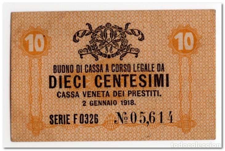 Billetes extranjeros: ITALY,CASA VENETA DEI PRESTITI,10 CENTISIMI,1918,P.M2,AU-UNC