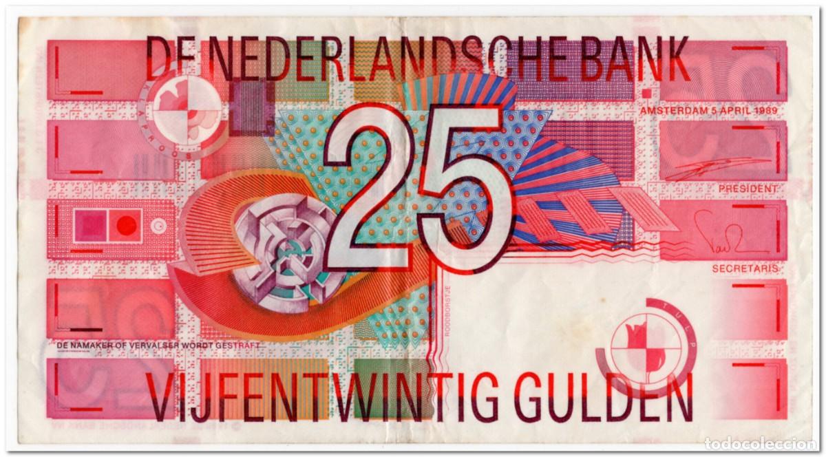 Billetes extranjeros: NETHERLANDS,25 GULDEN,1989,P.100,VF