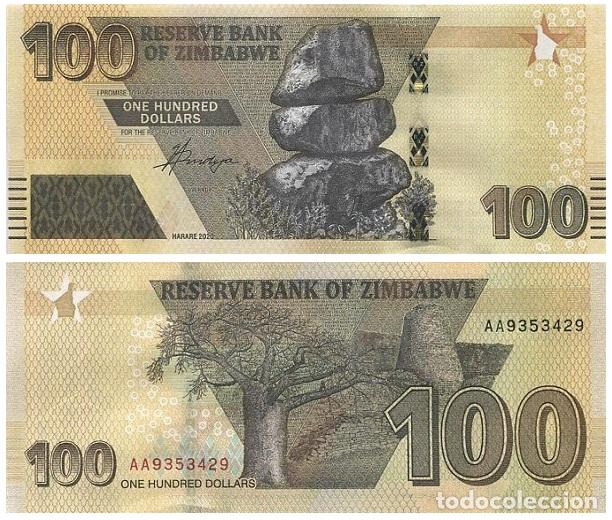 Billetes extranjeros: Billete Zimbawe 100 D&oacute;lares 2020 UNC Pick W106a