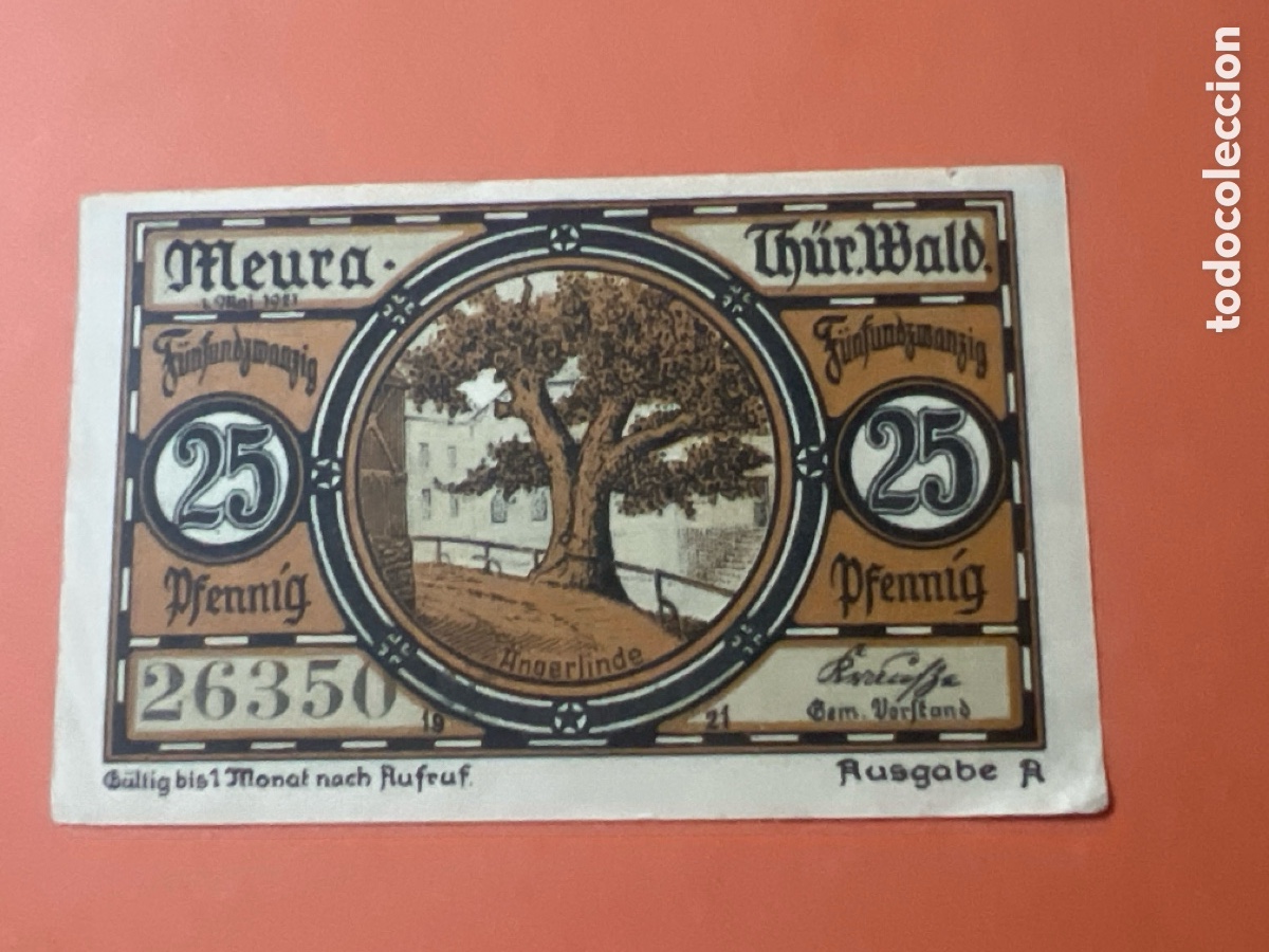 Billetes extranjeros: HB9. BILLETE - ALEMANIA - 25 Pfennig
