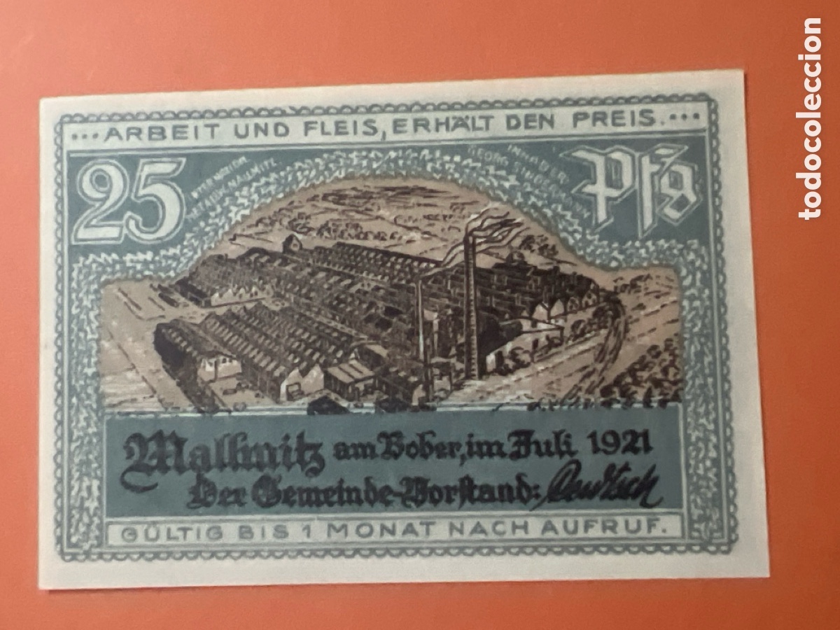 Billetes extranjeros: HB11. BILLETE - ALEMANIA - 25 Pfennig - 1921