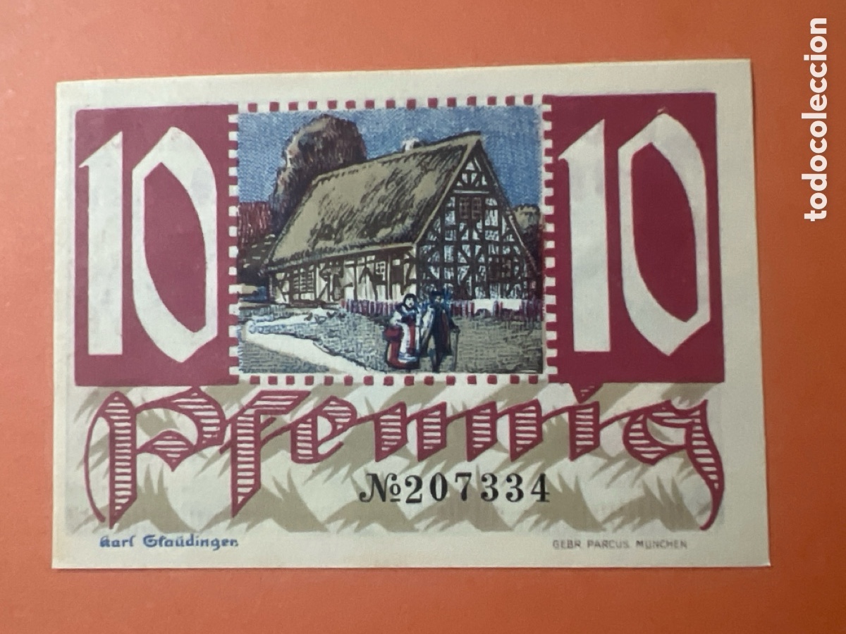 Billetes extranjeros: HB13. BILLETE - ALEMANIA - 10 Pfennig - 1920