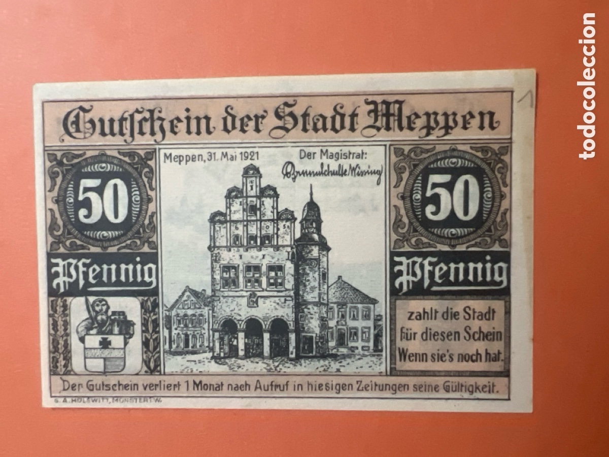 Billetes extranjeros: HB13. BILLETE - ALEMANIA - 50 Pfennig - 1921