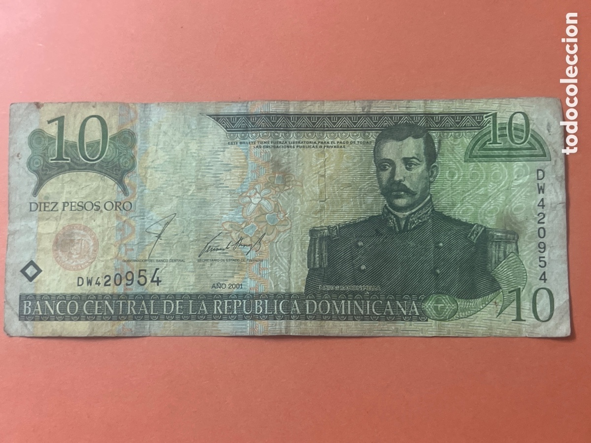 Billetes extranjeros: HB21. Billete de REPUBLICA DOMINICANA 10 PESOS ORO 2001