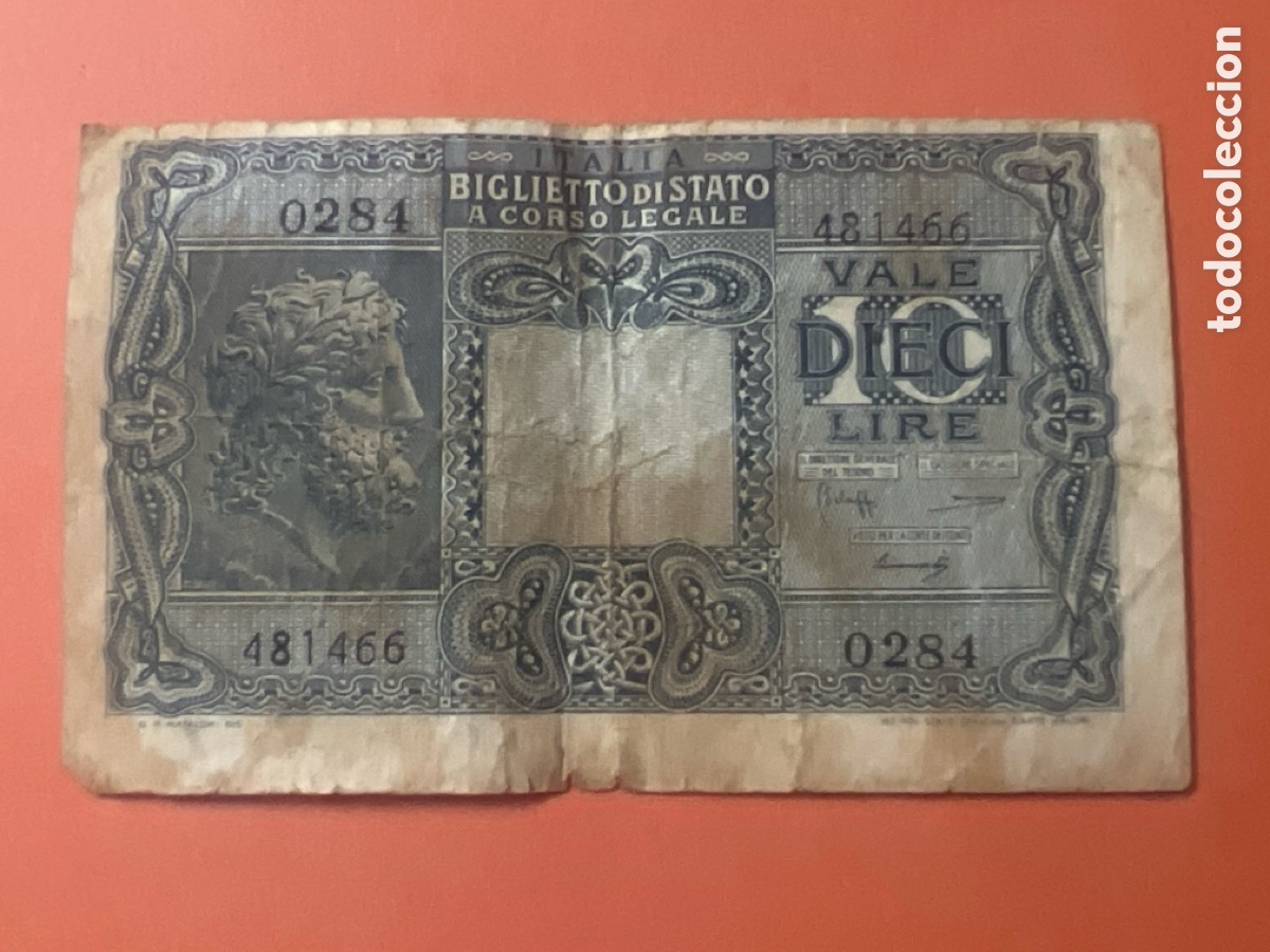 Billetes extranjeros: HB46. BILLETE DE 10 LIRAS. ITALIA