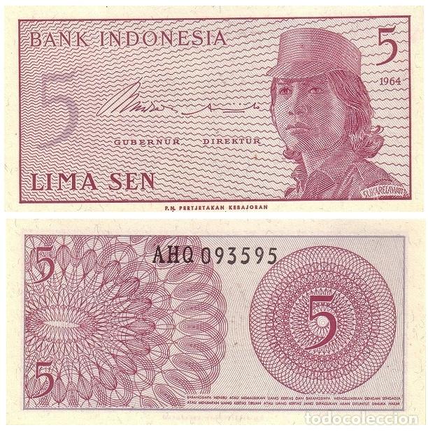 Billetes extranjeros: Billete Indonesia 5 Sen 1964 UNC Pick 91a