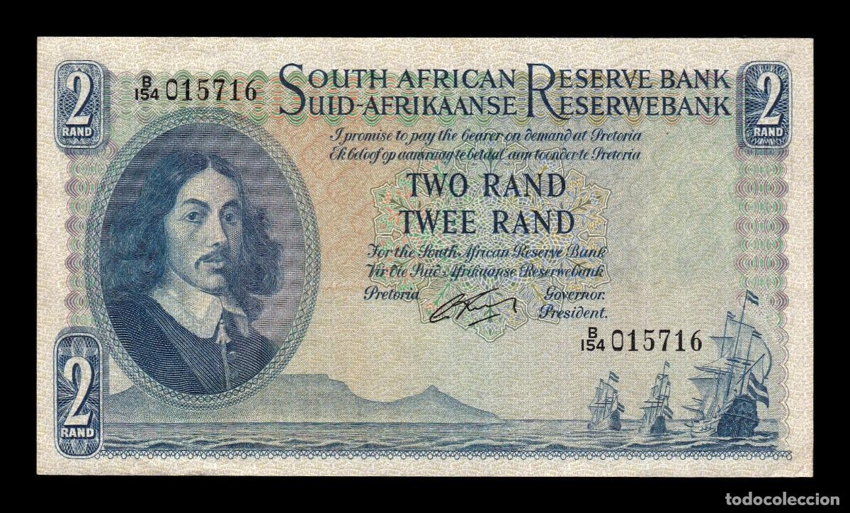 Billetes extranjeros: Sud&aacute;frica 2 Rand Bartholomeus Vermuyden 1962 Pick 104b Mbc/Ebc Vf/Xf