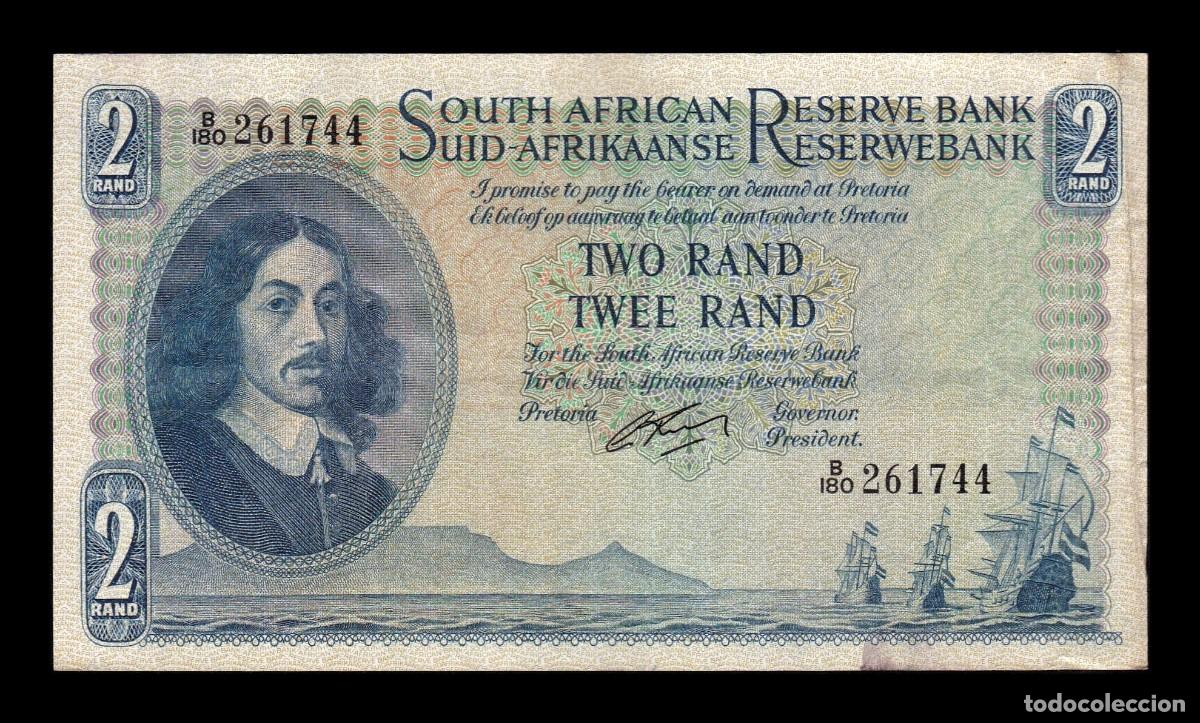 Billetes extranjeros: Sud&aacute;frica 2 Rand Bartholomeus Vermuyden 1962 Pick 104b Mbc/Ebc Vf/Xf
