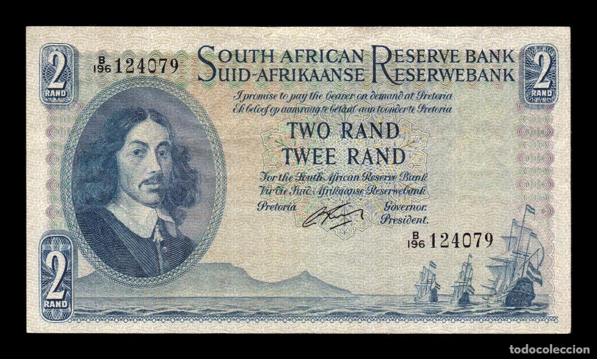 Billetes extranjeros: Sud&aacute;frica 2 Rand Bartholomeus Vermuyden 1962 Pick 104b Mbc/Ebc Vf/Xf