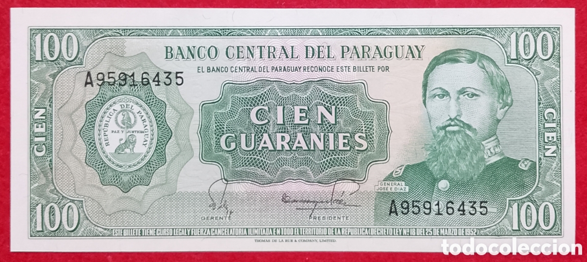 Billetes extranjeros: Billete de Paraguay 100 guaran&iacute;es Pick #205 1982 s/c