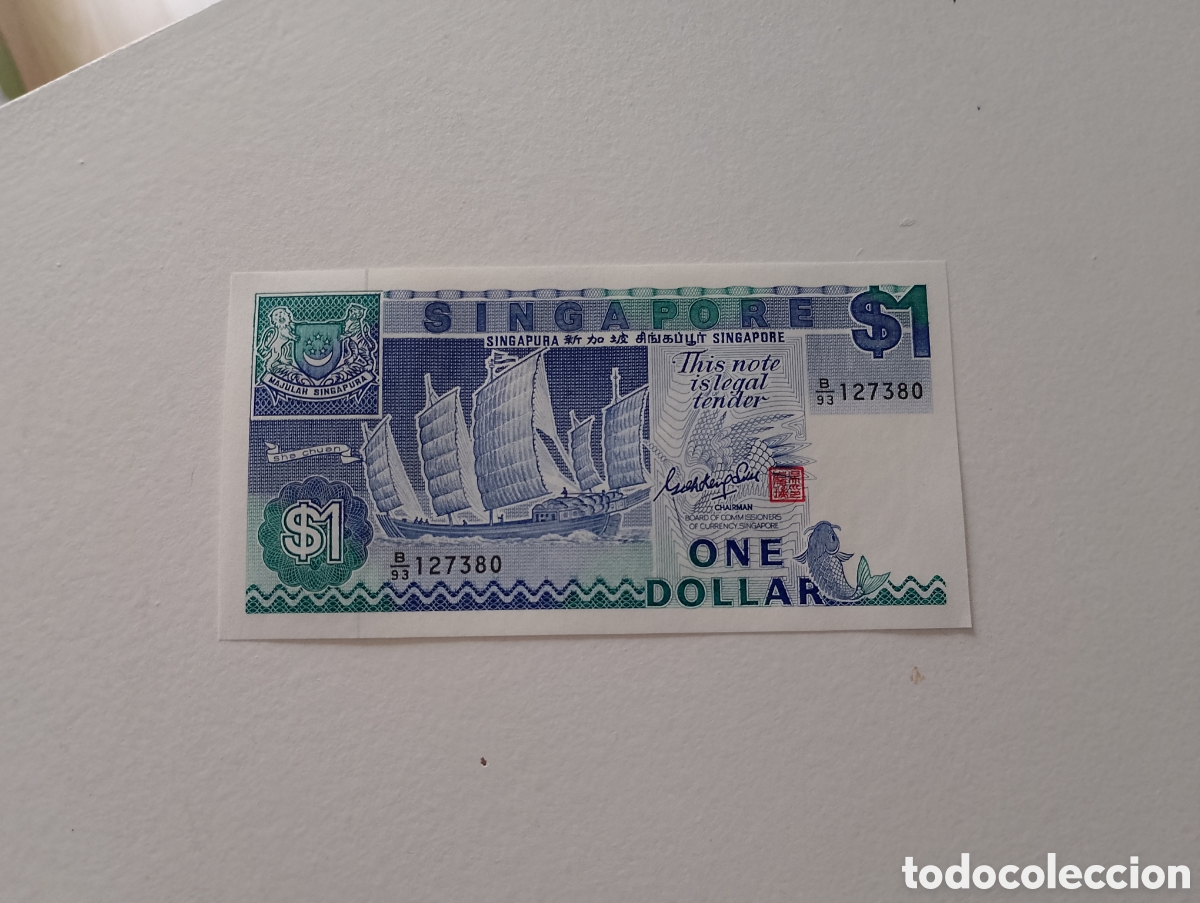Billetes extranjeros: 1 dolar Singapur nuevo sin circular - Foto 1