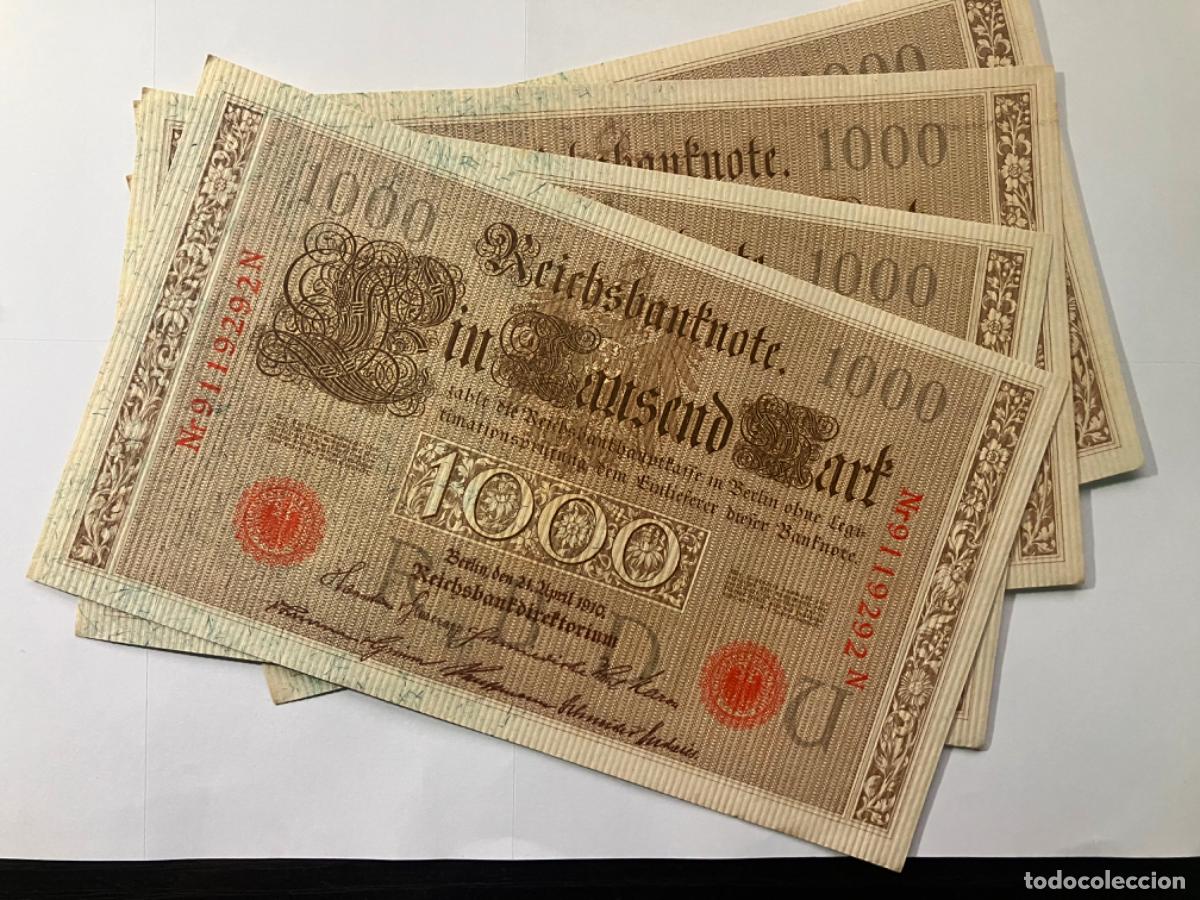 Billetes extranjeros: Lote de 4 Billetes Alemania 1000 marcos 1910 - Sin circular - numeraci&oacute;n consecutiva