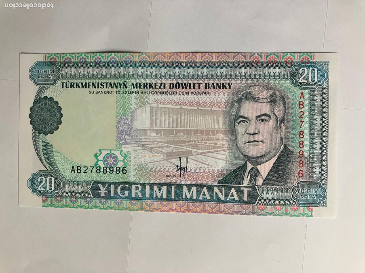 International Banknotes: Turkmenist&aacute;n - Billete 20 manat - sin circular