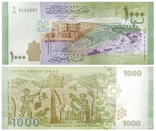 Billetes extranjeros: Billete Siria 1000 Libras 2013 UNC Pick 116