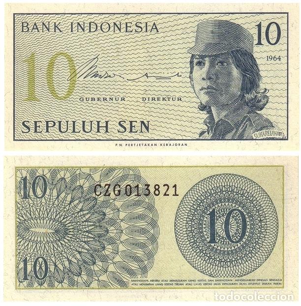 Billetes extranjeros: Billete Indonesia 10 Sen 1964 UNC Pick 92a