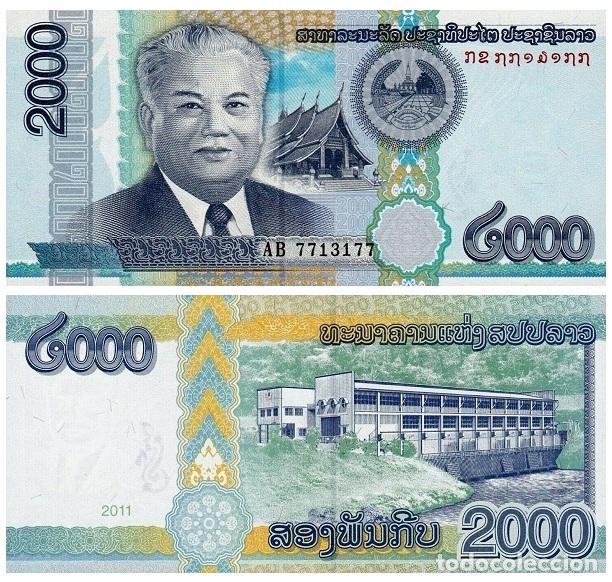 Billetes extranjeros: Billete Laos 2000 Kip 2011 UNC Pick 41a