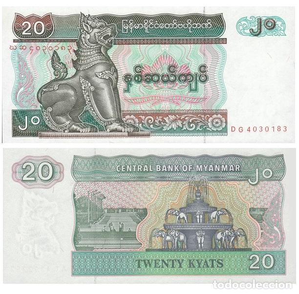 Billetes extranjeros: Billete Myanmar 20 Kyats 1994 UNC Pick 72
