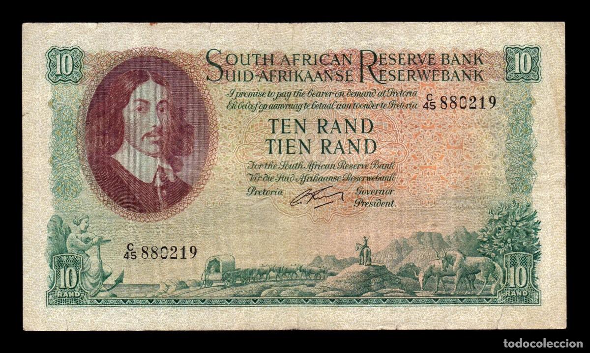 Billetes extranjeros: Sud&aacute;frica 10 Rand Bartholomeus Vermuyden 1962 Pick 106b Bc/Mbc F/Vf