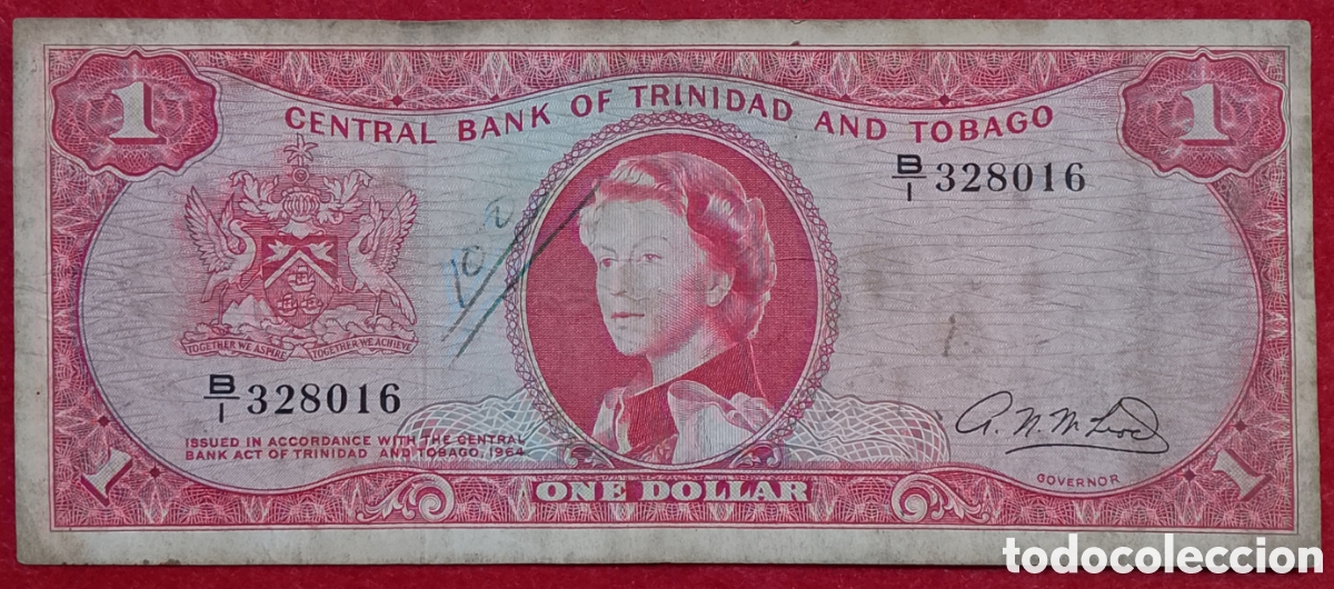 Billetes extranjeros: Billete Trinidad y Tobago Pick P#26 1964