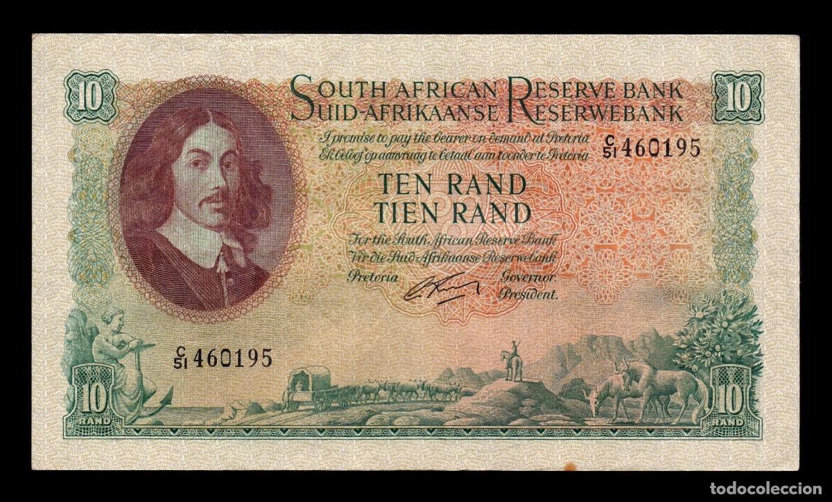 Billetes extranjeros: Sud&aacute;frica 10 Rand Bartholomeus Vermuyden 1962 Pick 106b Bc/Mbc F/Vf