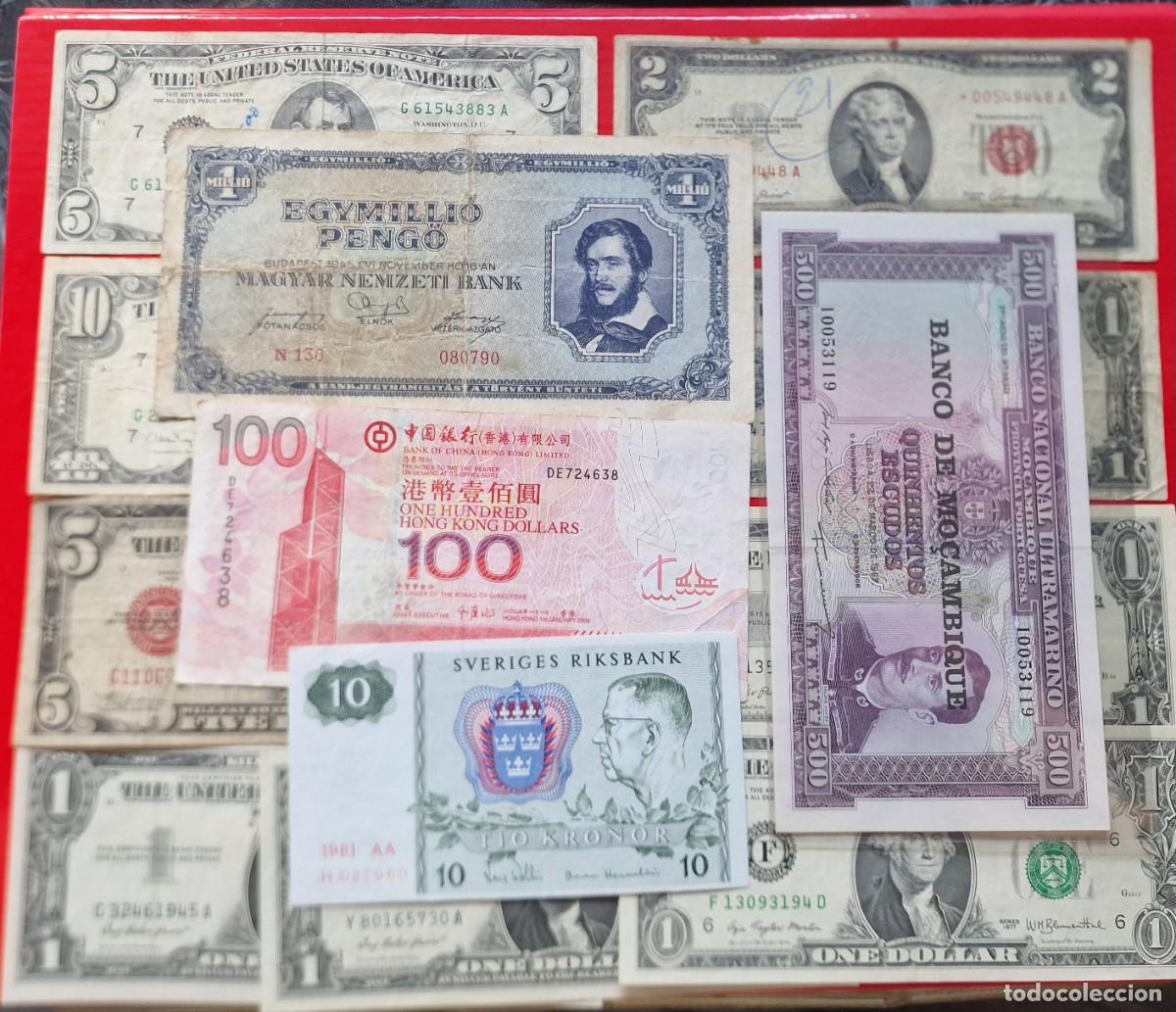 Billetes extranjeros: LOTE 9 BILLETES ESTADOS UNIDOS +4 MUNDO | SOLO ACEPTO PAYPAL| BILLETE 1 2 5 10 DOLARES LEER DESCRIPC