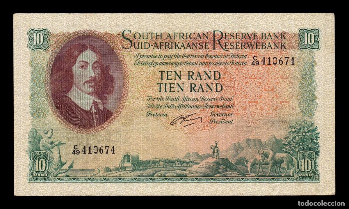 Billetes extranjeros: Sud&aacute;frica 10 Rand Bartholomeus Vermuyden 1962 Pick 106b Mbc Vf