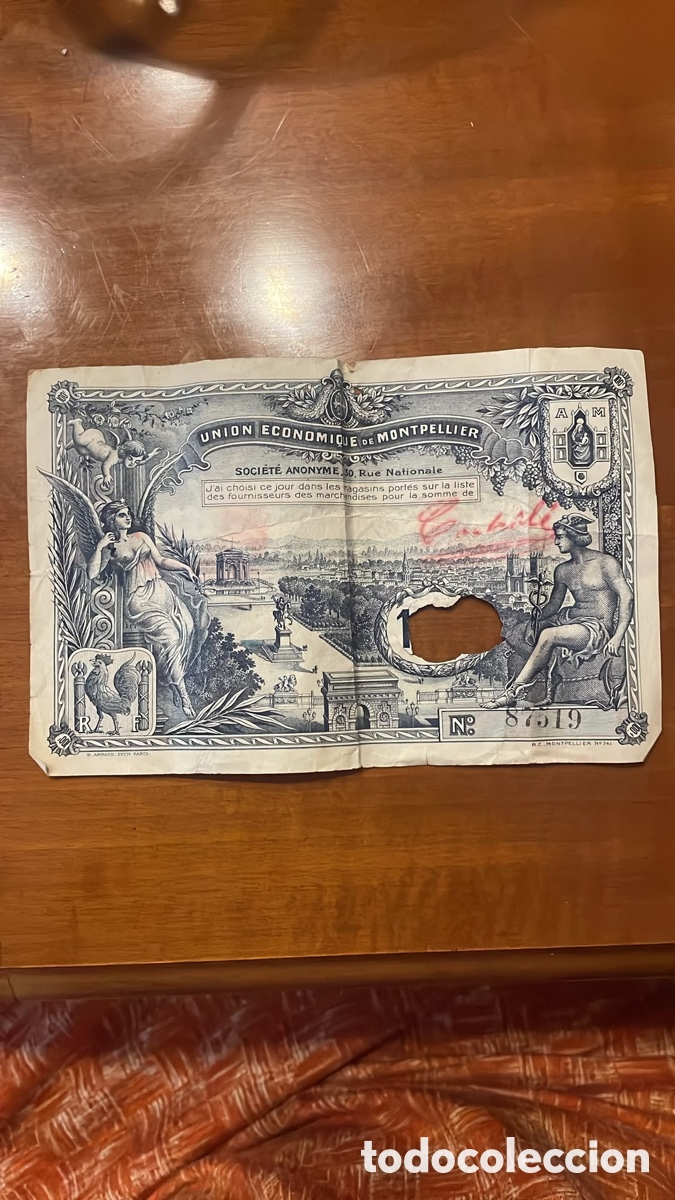 Billetes extranjeros: Billete Union economique Montpellier France Francia Francos