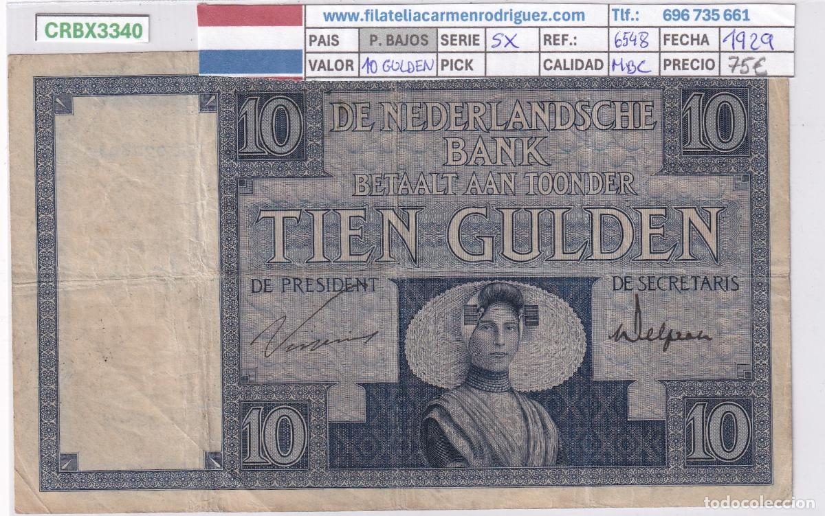 Billetes extranjeros: CRBX3340 BILLETE PAISES BAJOS 10 GULDEN 1929 SERIE SX MBC