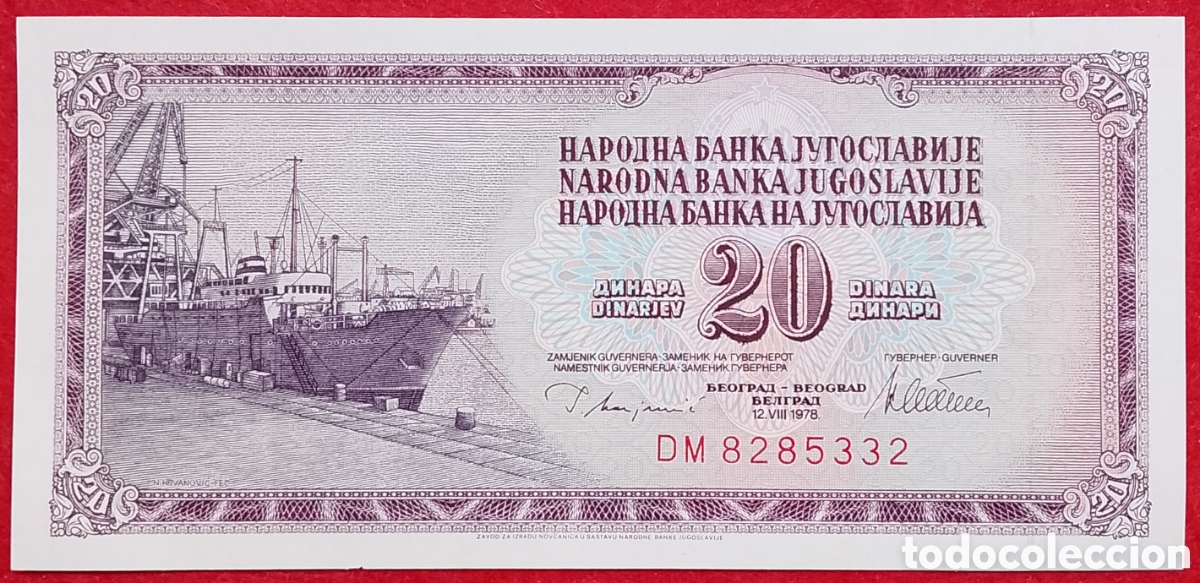 Billetes extranjeros: Billete de Yugoslavia 20 Dinares Pick P#88 1978 s/c