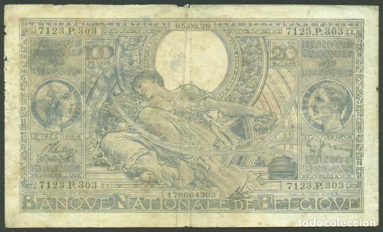 Billets internationaux: BELGICA. 100 francs = 20 belgas 05.09.1939