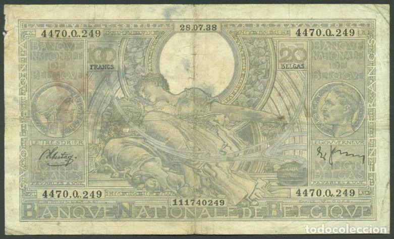 Billets internationaux: BELGICA. 100 francs = 20 belgas 28.07.1938
