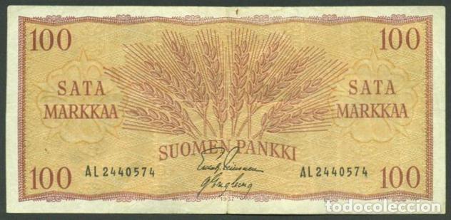 International Banknotes: FINLANDIA. 100 markkaa 1957. Pick 97. Variante de firmas.