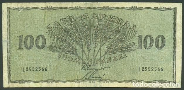 International Banknotes: FINLANDIA. 100 markkaa 1955. Pick 91. Variante de firmas.
