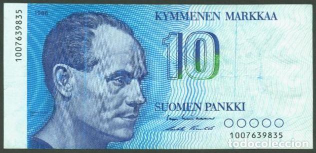 International Banknotes: FINLANDIA. 10 markkaa 1986. Pick 113. Variante de firmas.