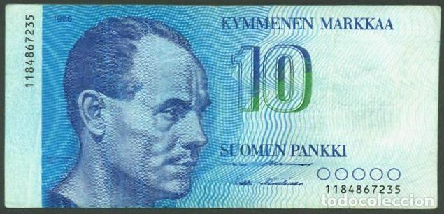 International Banknotes: FINLANDIA. 10 markkaa 1986. Pick 113. Variante de firmas.