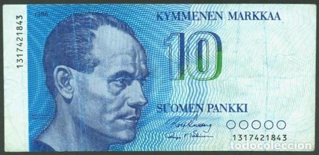 International Banknotes: FINLANDIA. 10 markkaa 1986. Pick 113. Variante de firmas.